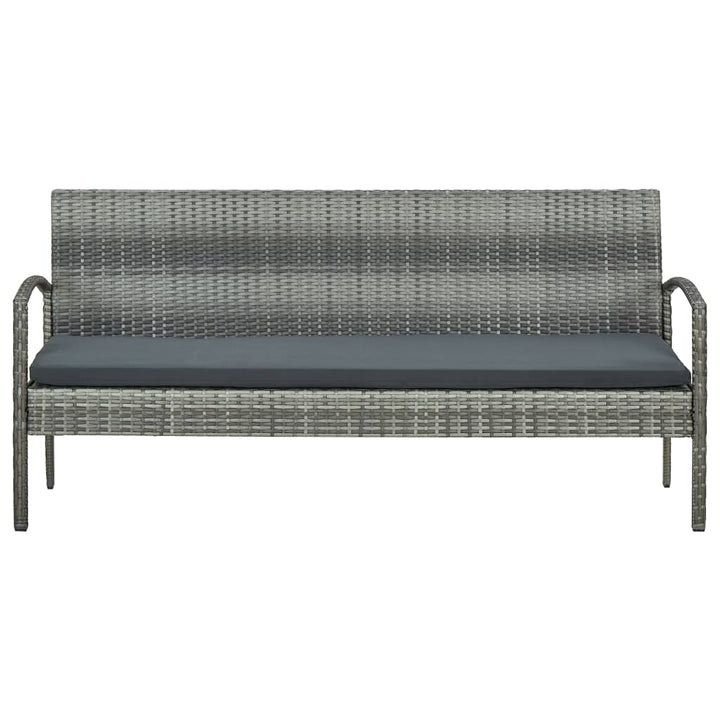3-personers havesofa med hynder polyrattan grå
