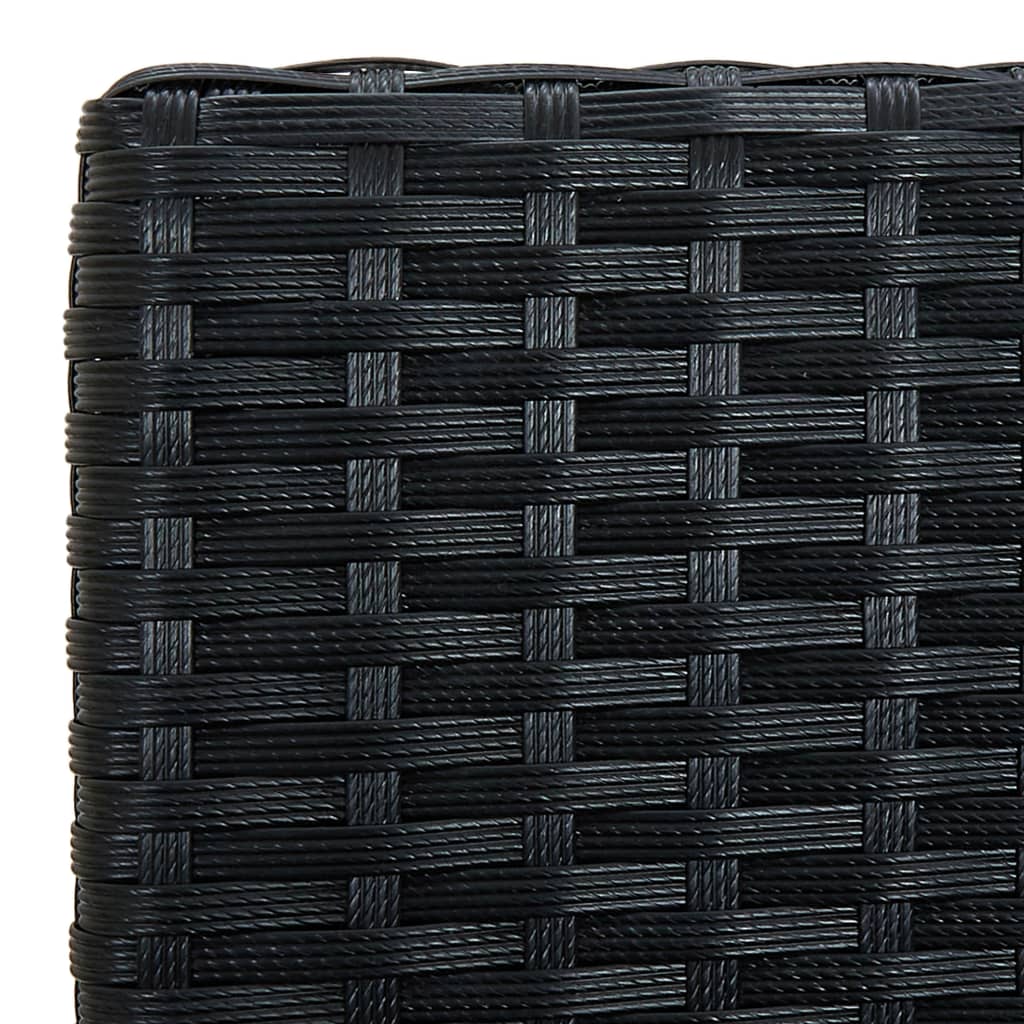 havestol med hynde polyrattan sort