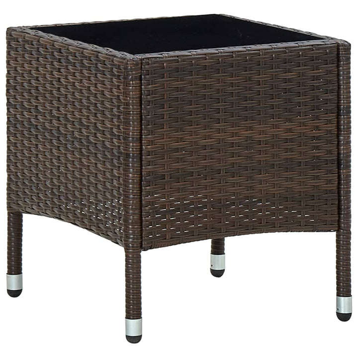 havebord 40x40x45 cm polyrattan brun