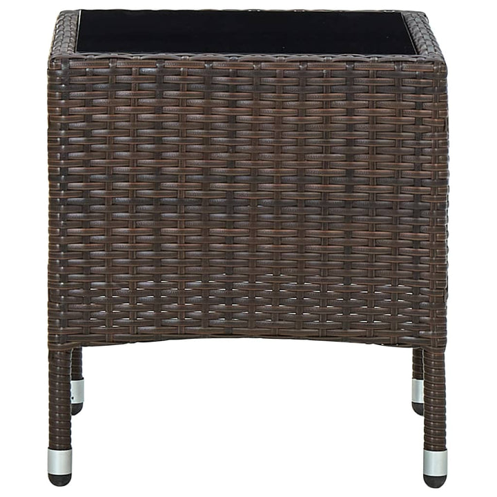 havebord 40x40x45 cm polyrattan brun