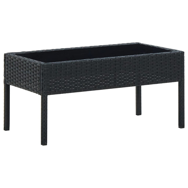 havebord 75x40x37 cm polyrattan sort