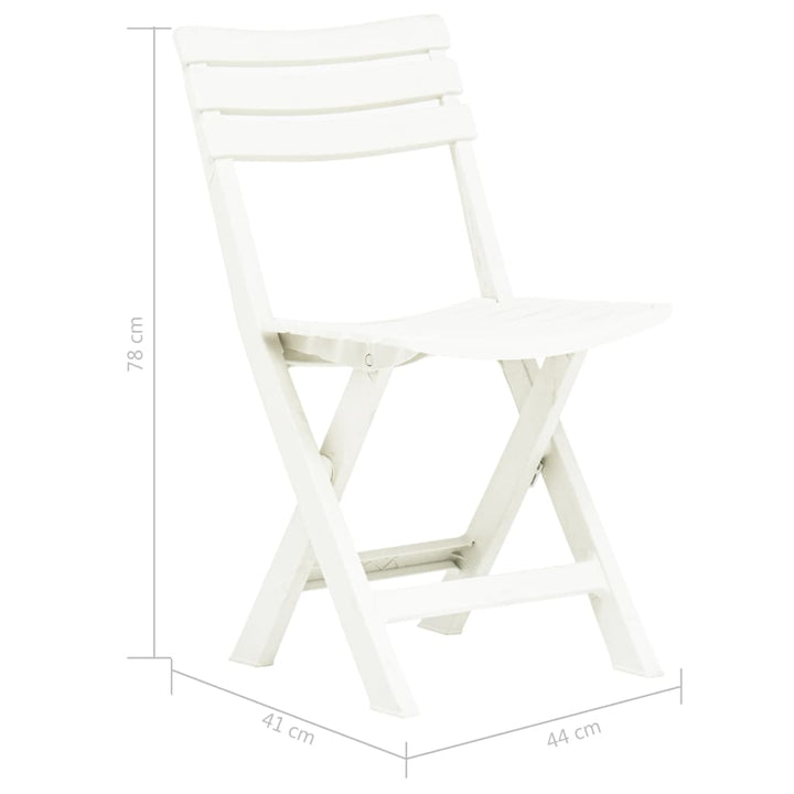 foldbare havestole 2 stk. plastik hvid