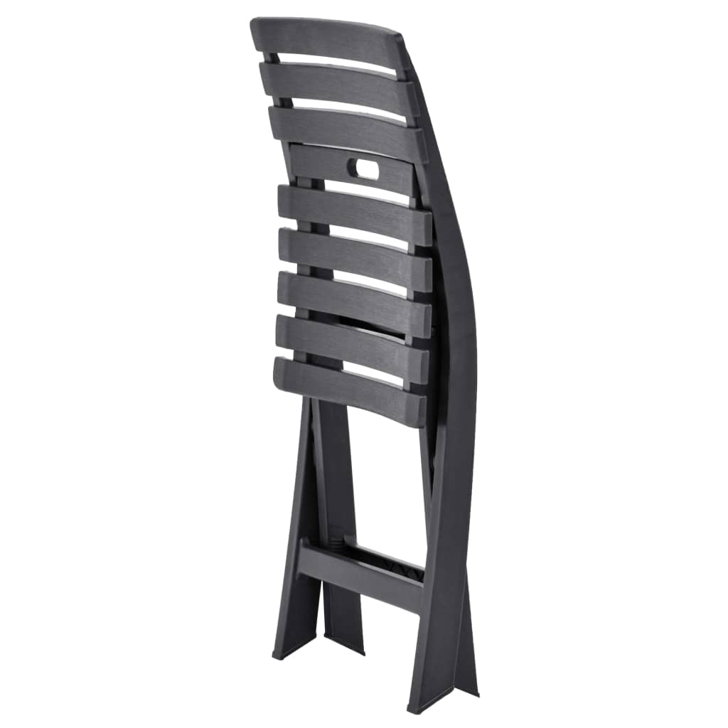 Klapstole 2 stk. Plastik Antracit