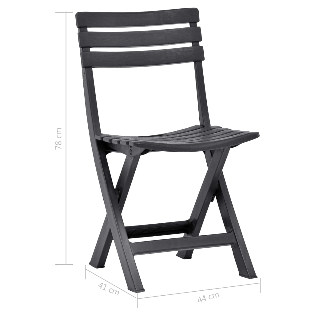 Klapstole 2 stk. Plastik Antracit