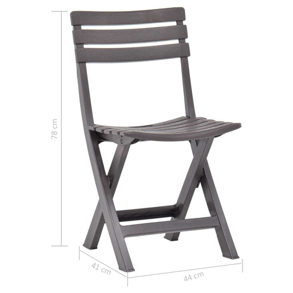 foldbare havestole 2 stk. plastik mokkafarvet