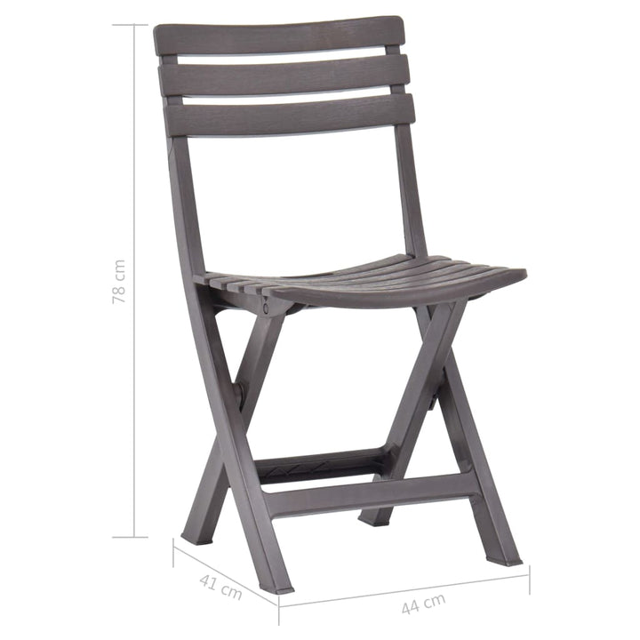 Klapstole 2 stk. plastik mokka