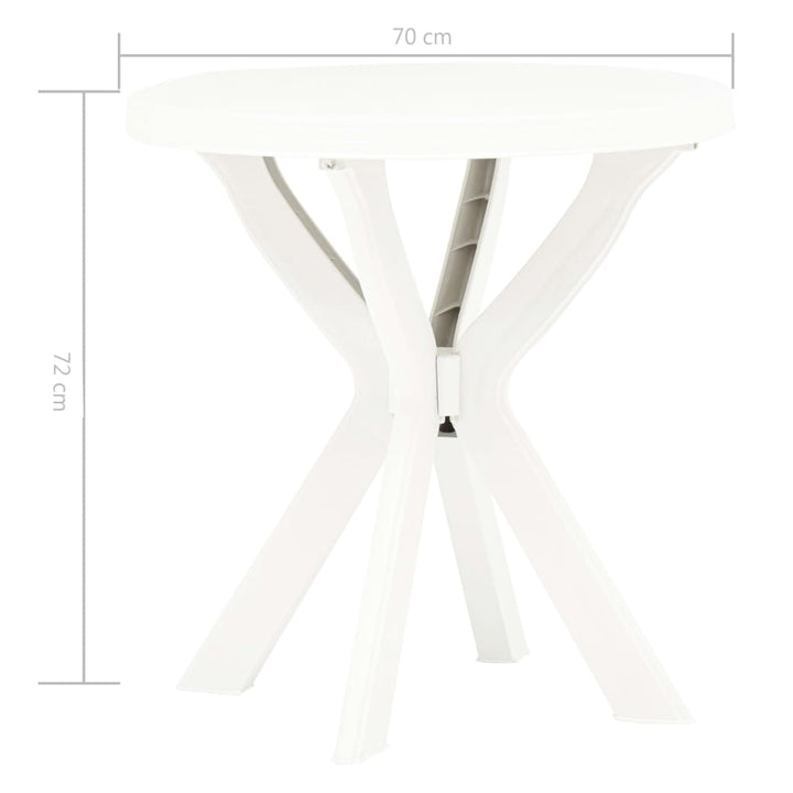 bistrobord Ø70 cm plastik hvid