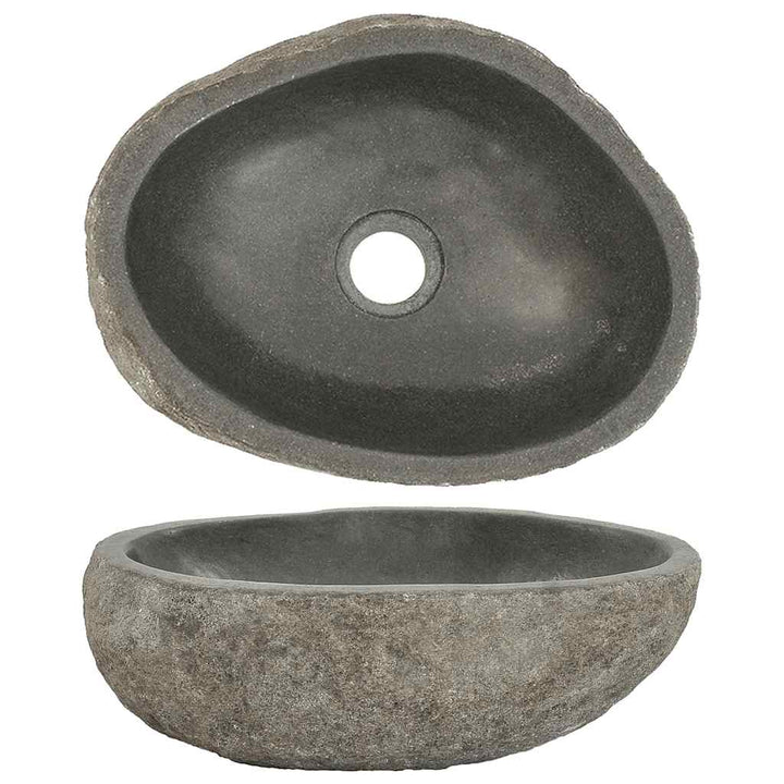 håndvask (29-38) x (24-31) cm oval flodsten