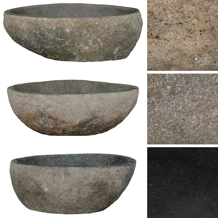 håndvask (29-38) x (24-31) cm oval flodsten