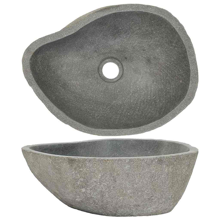 håndvask (37-46) x (29-36) cm oval flodsten