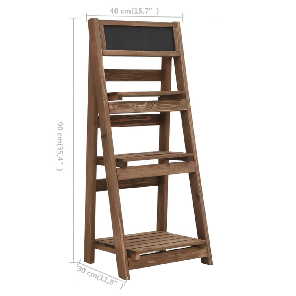 plantestativ i 3 niveauer med tavle 40x30x90 cm fyrretræ