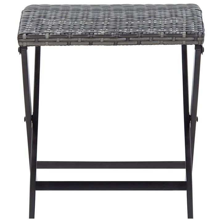 foldbar taburet polyrattan grå