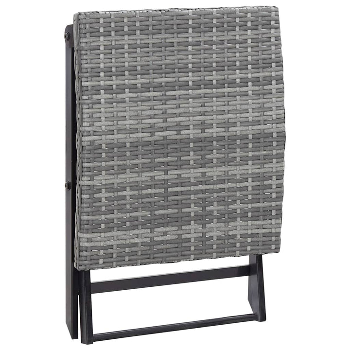 foldbar taburet polyrattan grå