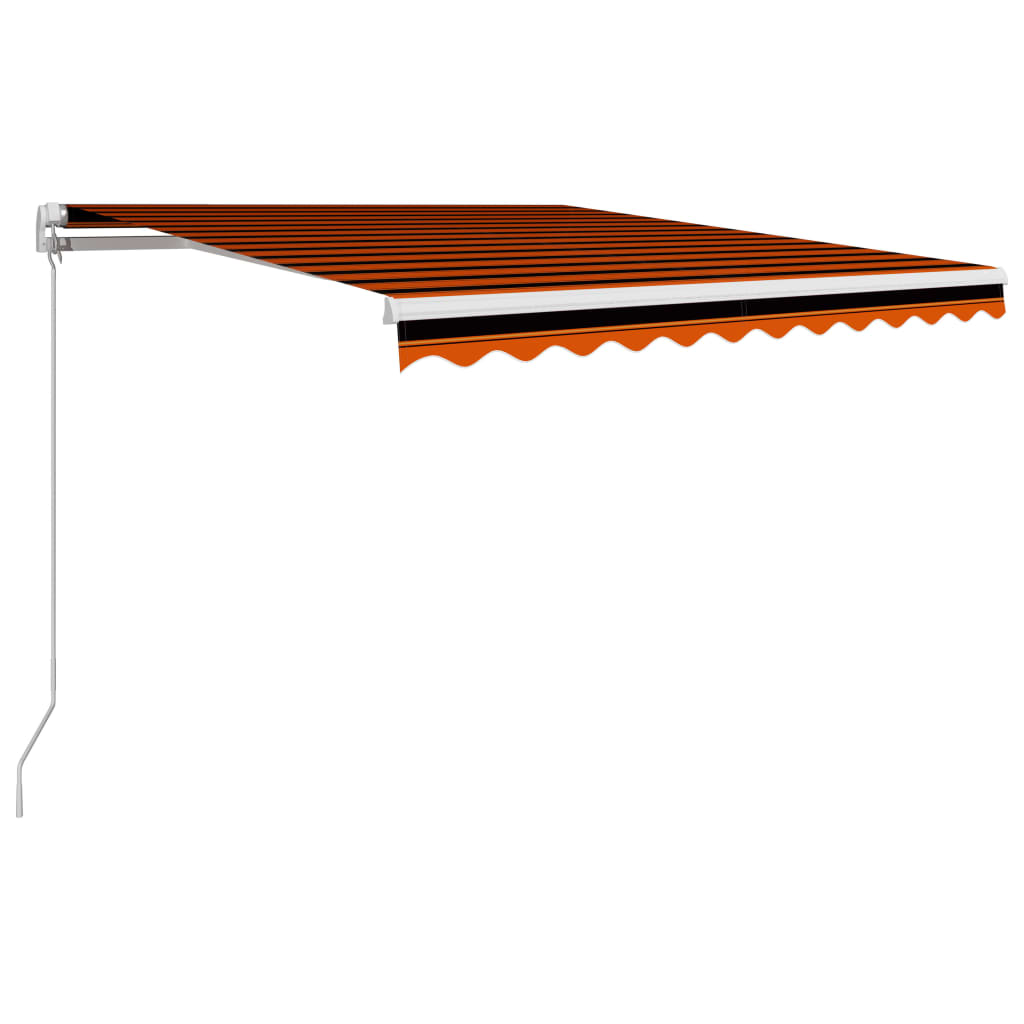 foldemarkise med manuel betjening 350 x 250 cm orange og brun