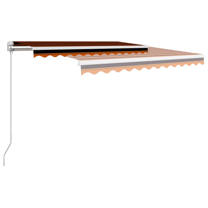 foldemarkise med manuel betjening 350 x 250 cm orange og brun