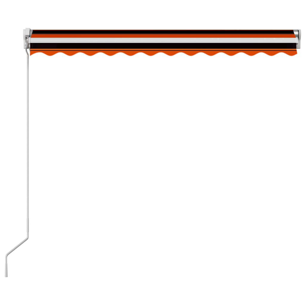foldemarkise med manuel betjening 350 x 250 cm orange og brun