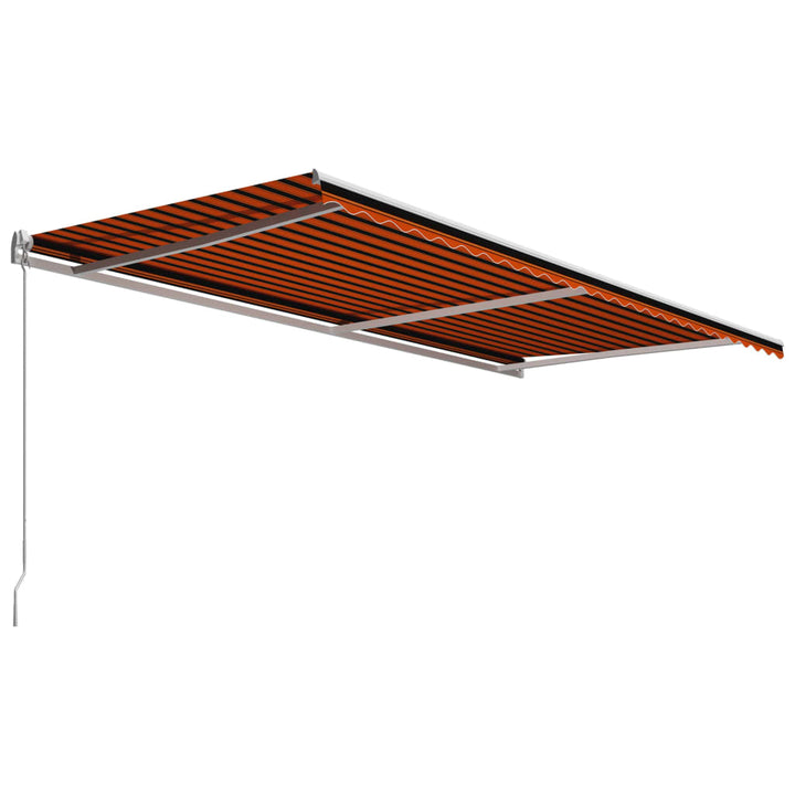 foldemarkise manuel betjening 600 x 300 cm orange og brun
