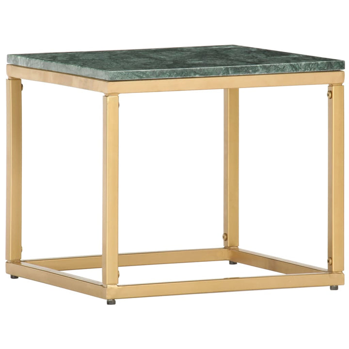 sofabord 40x40x35 cm ægte sten med marmortekstur grøn
