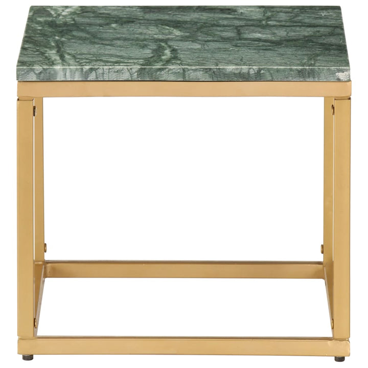 sofabord 40x40x35 cm ægte sten med marmortekstur grøn