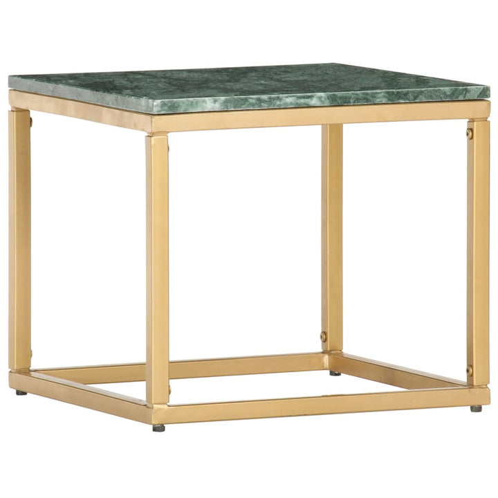 sofabord 40x40x35 cm ægte sten med marmortekstur grøn