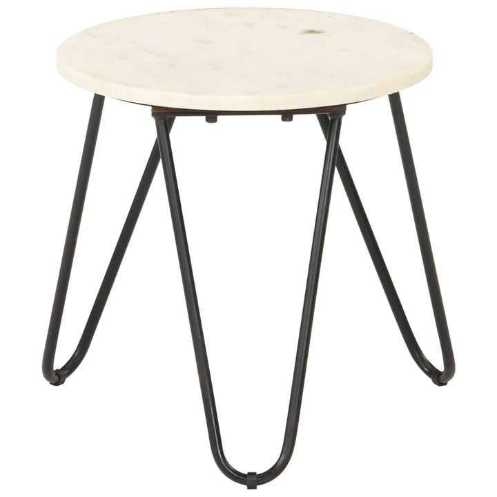 sofabord 40x40x40 cm ægte sten med marmortekstur hvid