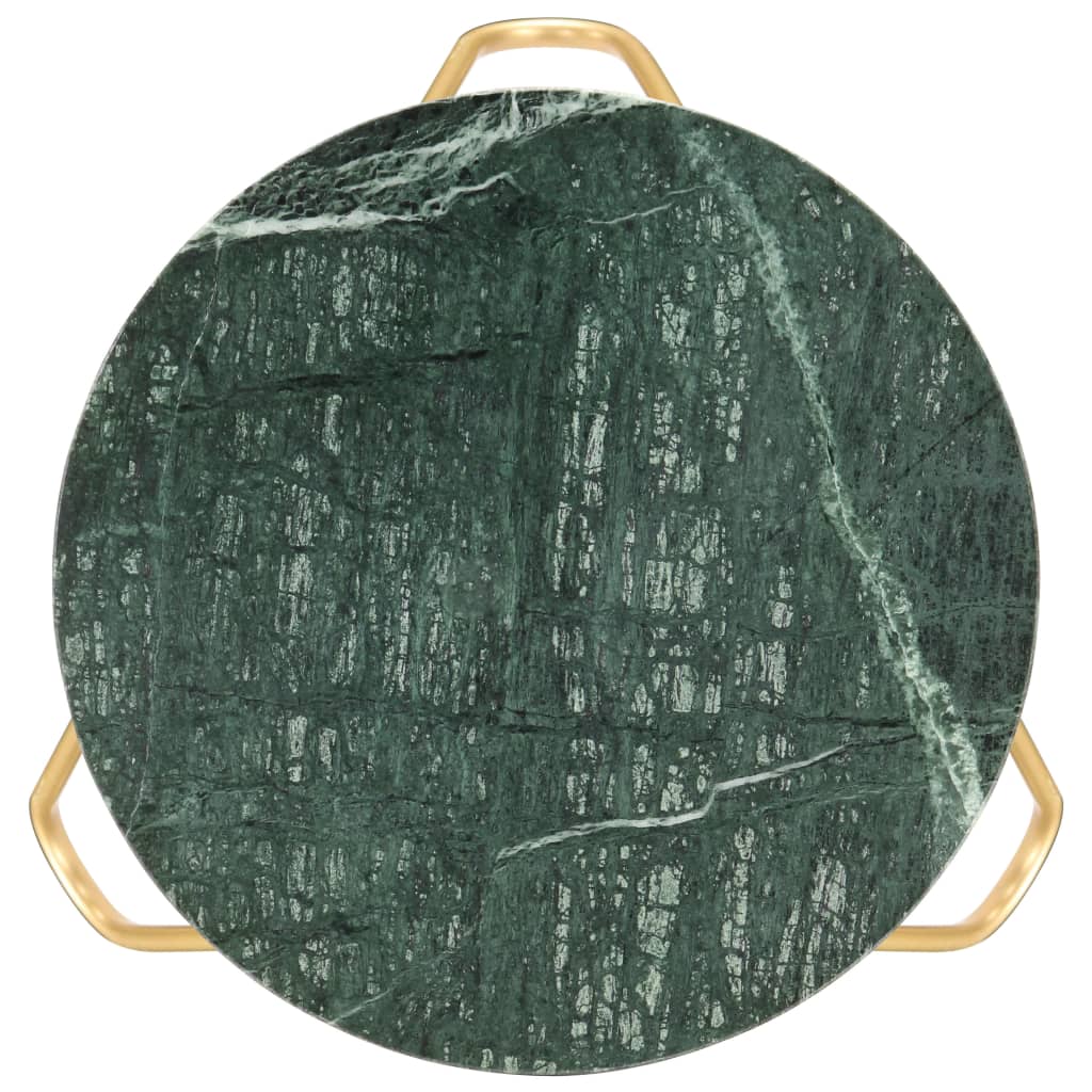 sofabord 40x40x40 cm ægte sten med marmortekstur grøn