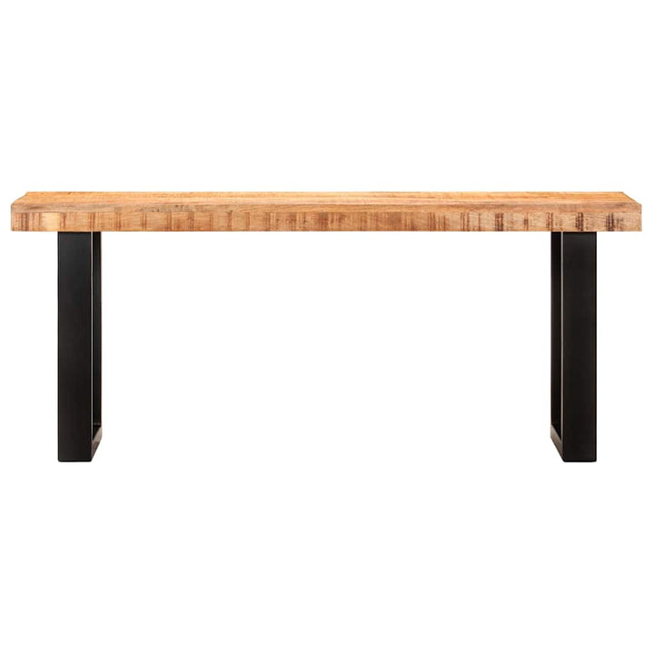 bænk 110 cm massivt ru mangotræ og stål
