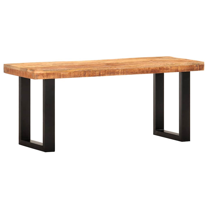 bænk 110 cm massivt ru mangotræ og stål
