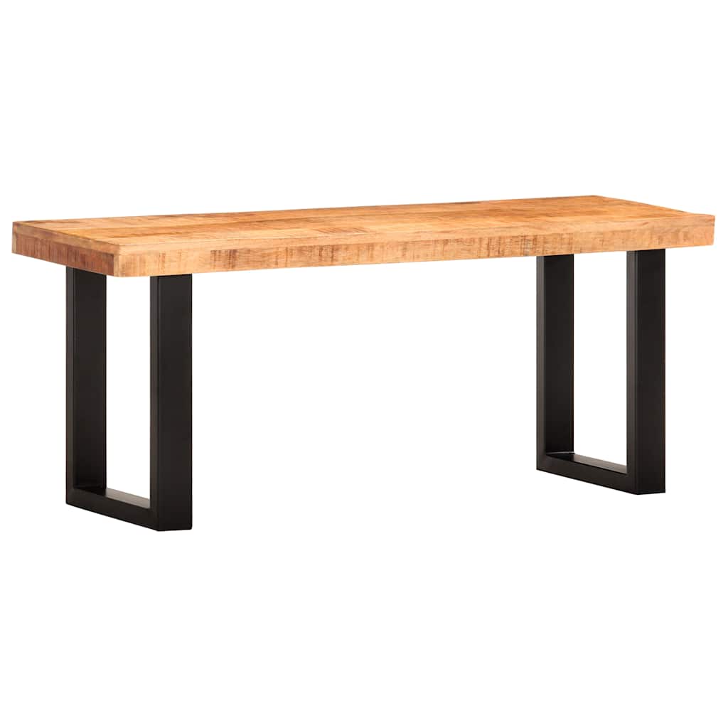 bænk 110 cm massivt ru mangotræ og stål