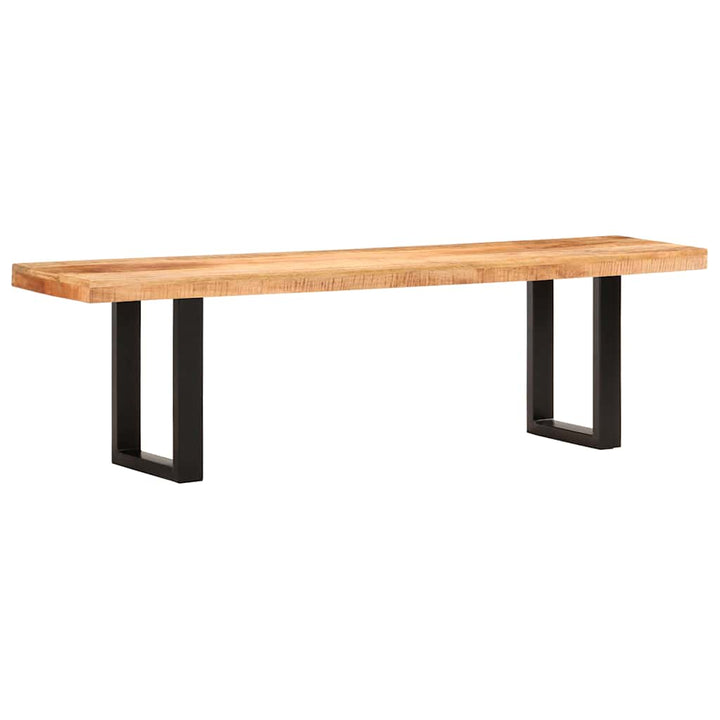bænk 160 cm massivt ru mangotræ og stål
