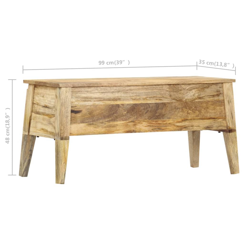 opbevaringskasse 99x35x48 cm massivt mangotræ