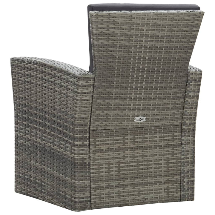 haveloungesæt 4 dele med hynder polyrattan grå