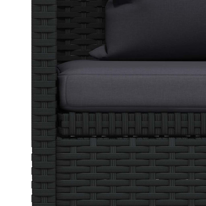 haveseng med hynde og puder polyrattan sort