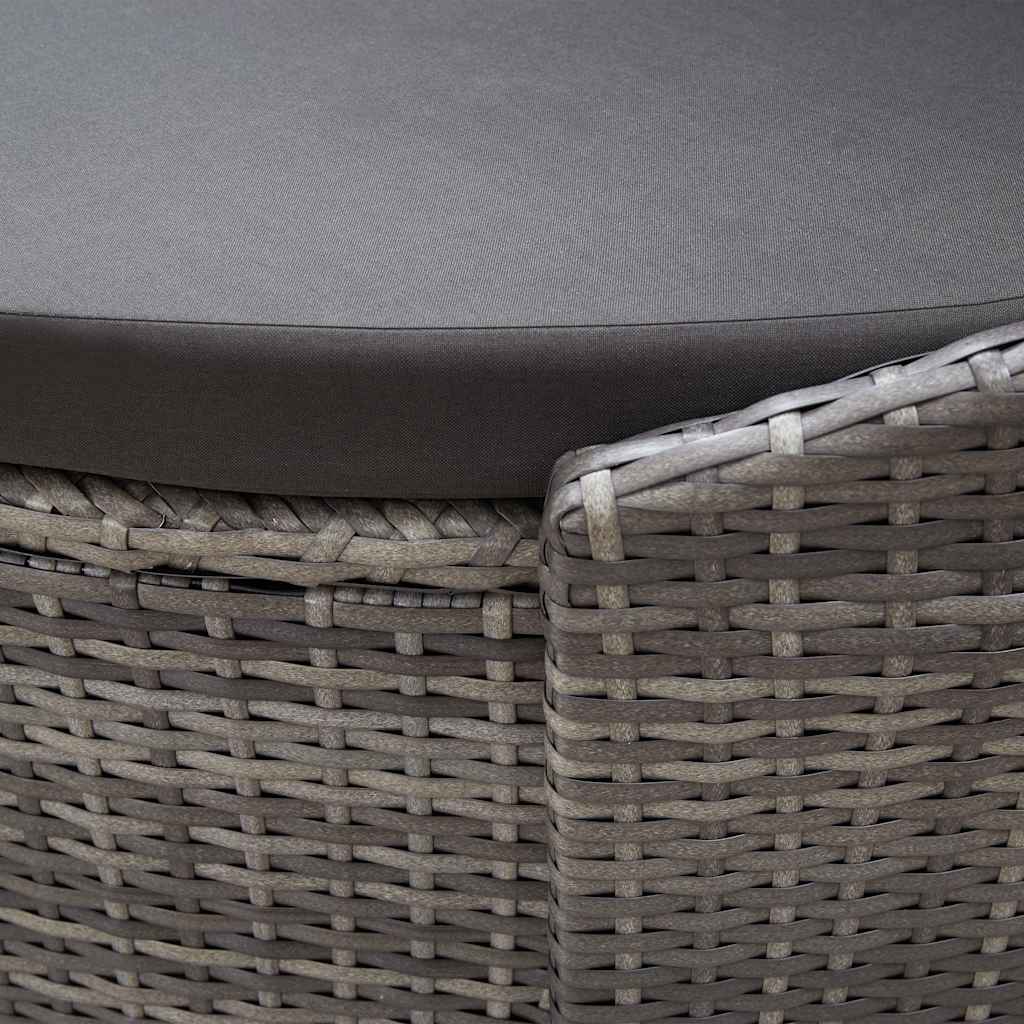 solseng med baldakin polyrattan grå