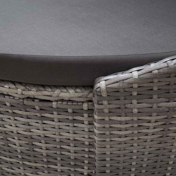 solseng med baldakin polyrattan grå