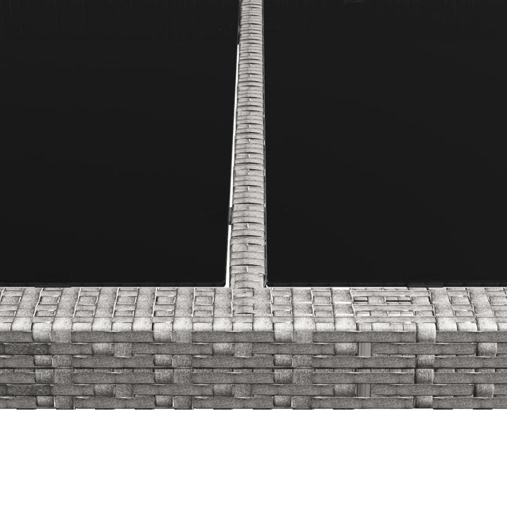 udendørs spisebord 200x150x74 cm polyrattan grå