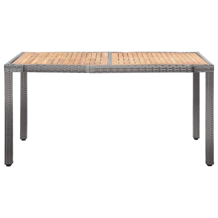 spisebordssæt til haven 7 dele med hynder polyrattan grå
