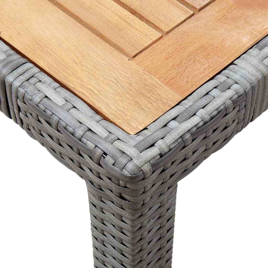 spisebordssæt til haven 7 dele med hynder polyrattan grå