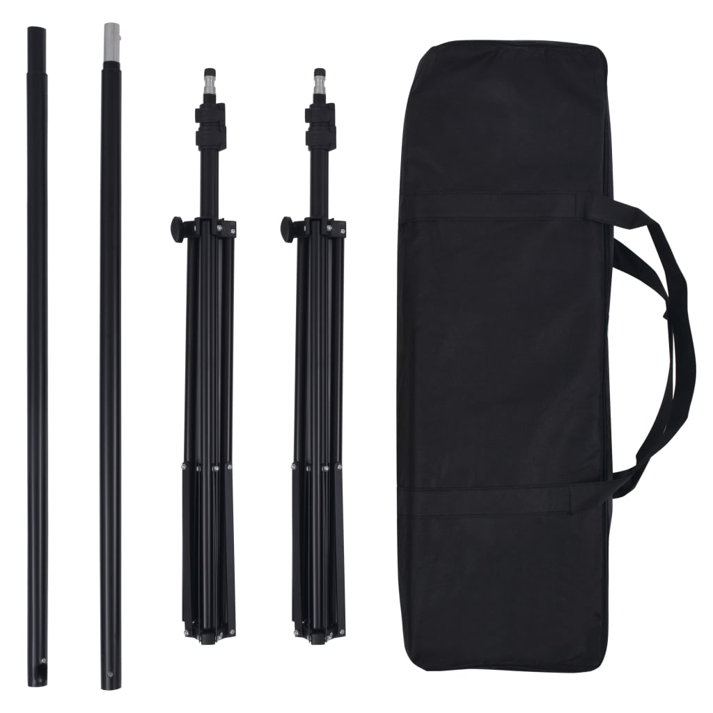 fotostudiesæt med fotobaggrund og lamper