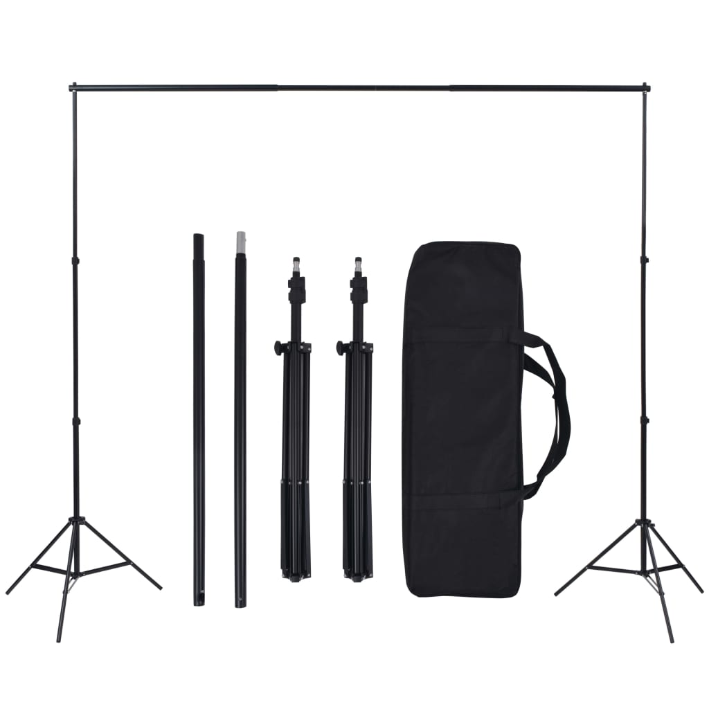 fotostudiesæt med softboxlamper og baggrunde