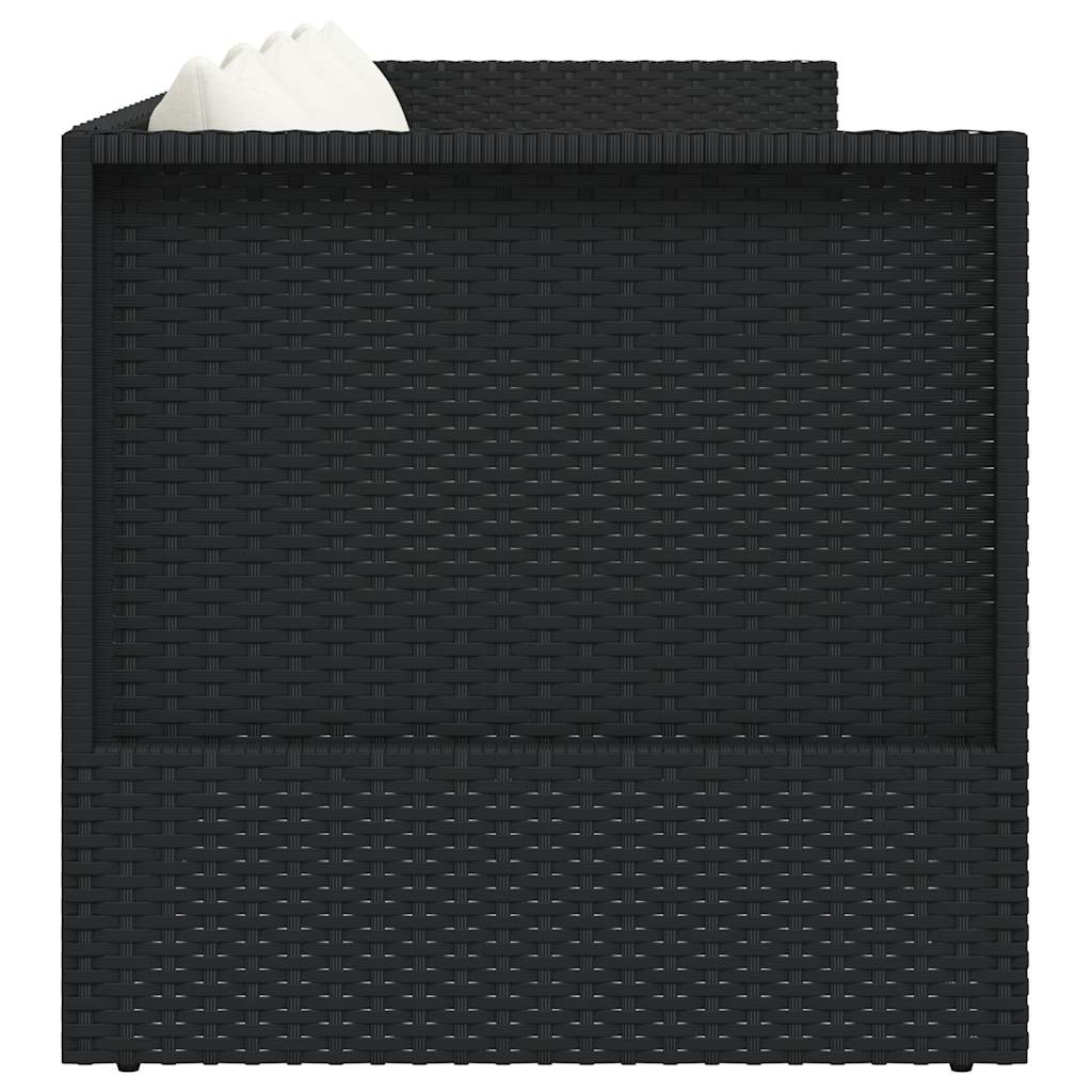 haveseng med hynde og puder polyrattan sort