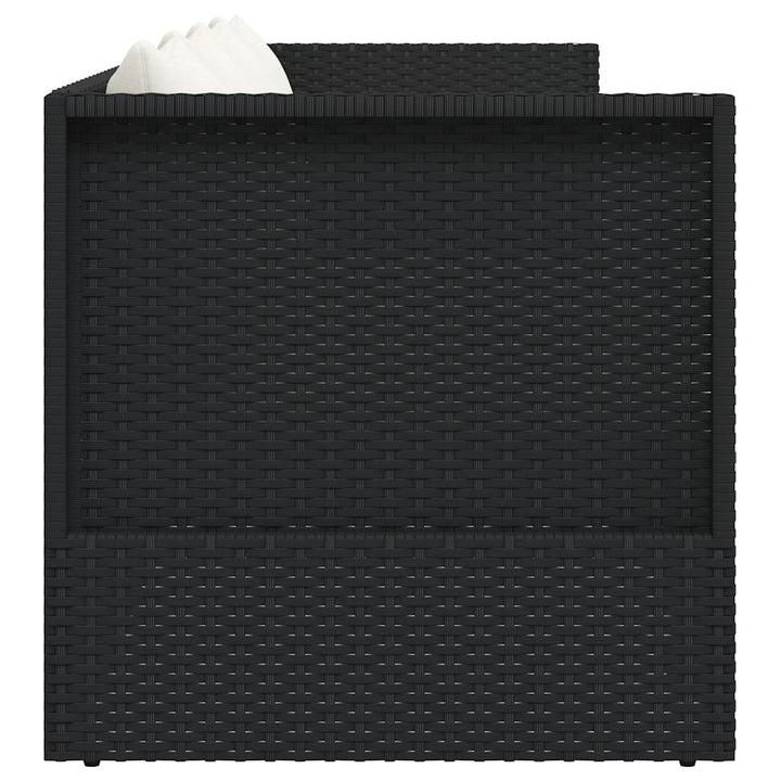 haveseng med hynde og puder polyrattan sort