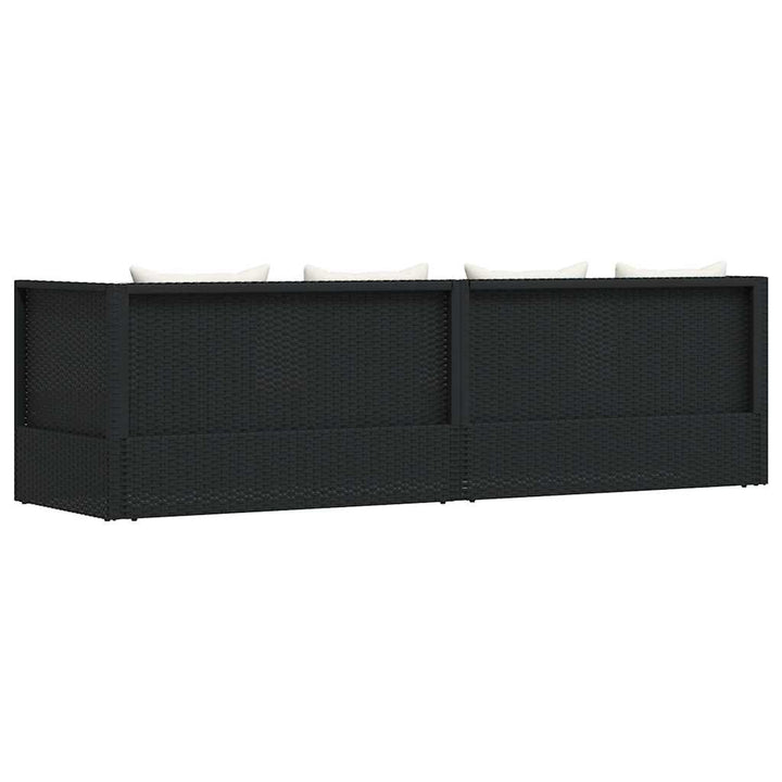 haveseng med hynde og puder polyrattan sort