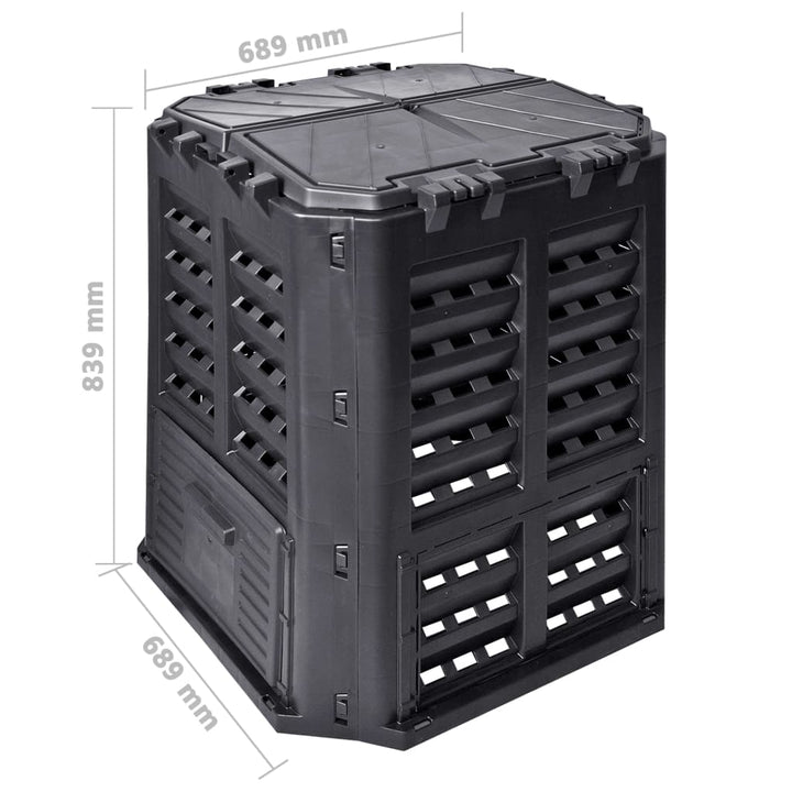 kompostbeholder 68,9x68,9x83,9 cm 360 l sort