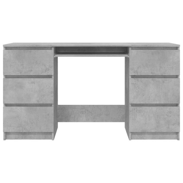 skrivebord 140x50x77 cm konstrueret træ betongrå