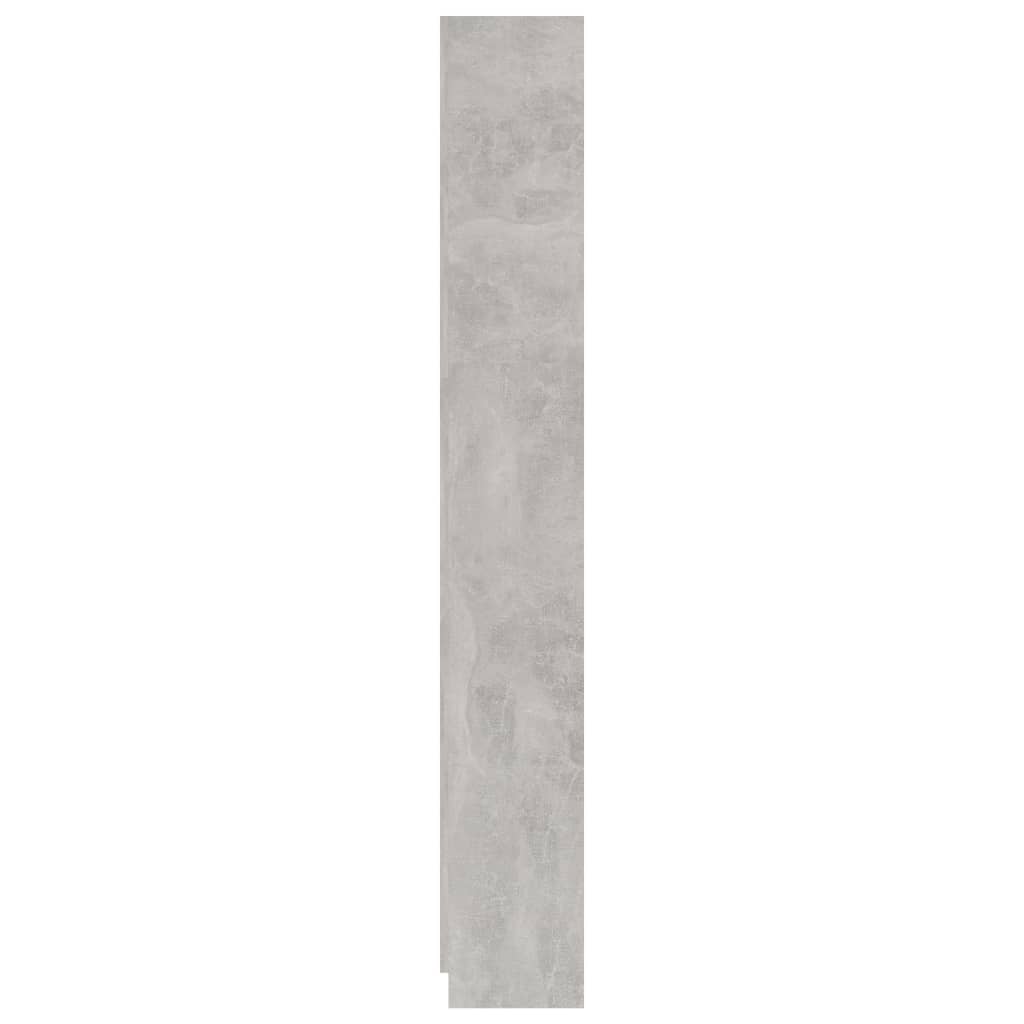 bogreol 60x24x175 cm 5 hylder konstrueret træ betongrå