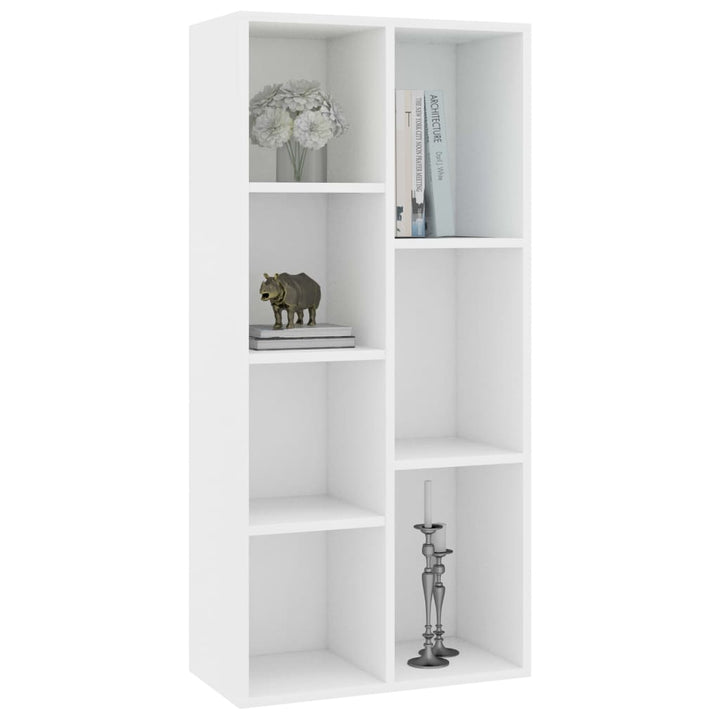 bogreol 50x25x106 cm konstrueret træ hvid