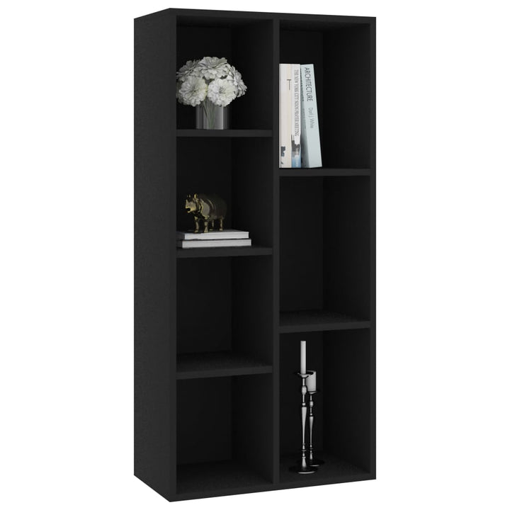 bogreol 50x25x106 cm konstrueret træ sort