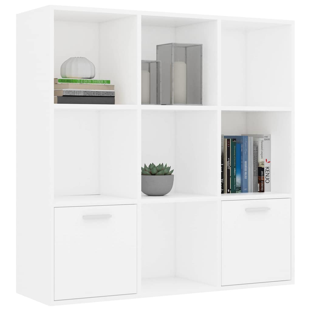 bogreol 98x30x98 cm konstrueret træ hvid