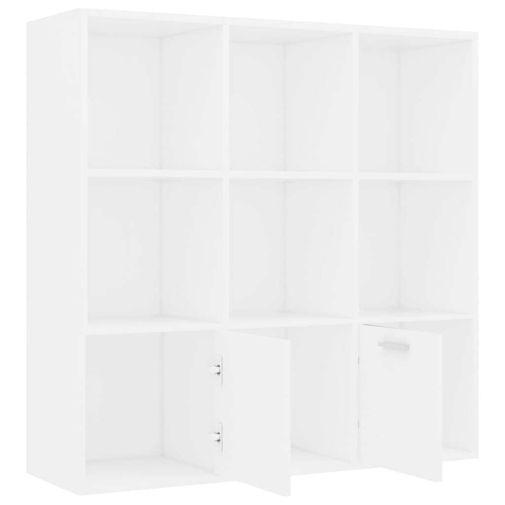 bogreol 98x30x98 cm konstrueret træ hvid